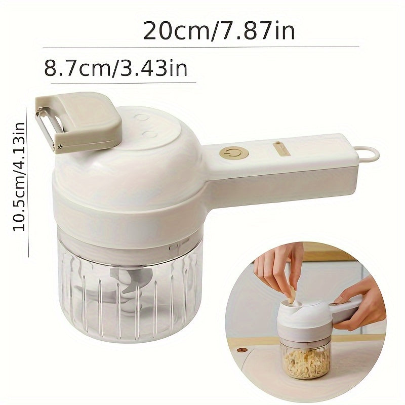 Wireless Electric Handheld Food Processor & Multi-Functional Food Chopper with Detachable Bowl - Powerful Motor, Ergonomic Handle, One-Touch Operation, Compact Design with Speed Control & Safety Lock, ABS Material for Vegetables, Meat, Nuts, Dough - Ideal