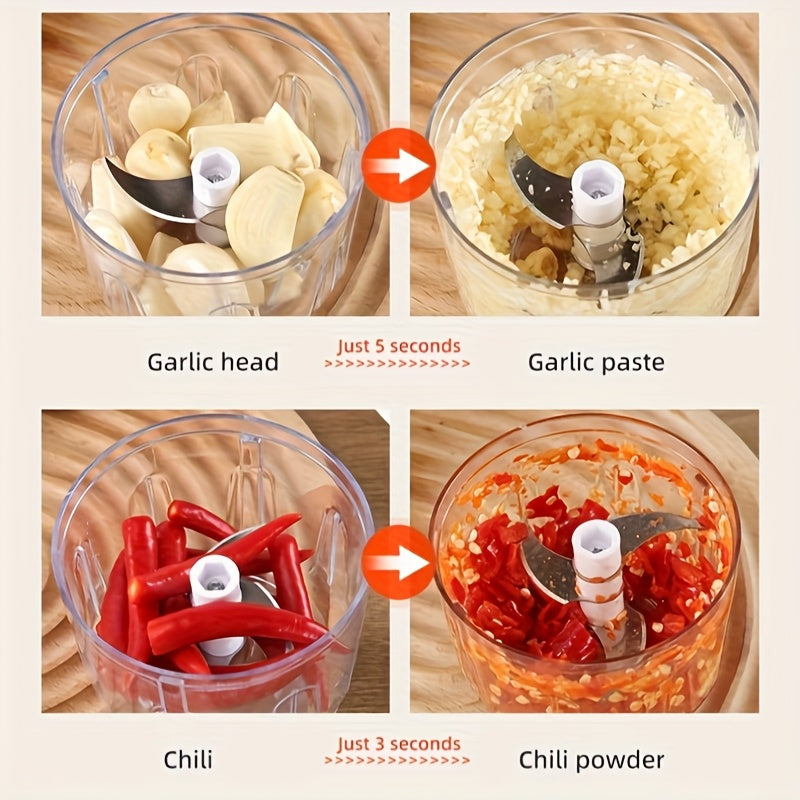 Mini Food Processor10.14oz, Meat Grinder, Small Food Processor Mini With 3 Stainless Blades, Electric Food Chopper Suitable For Meat, Vegetables, Fruits00