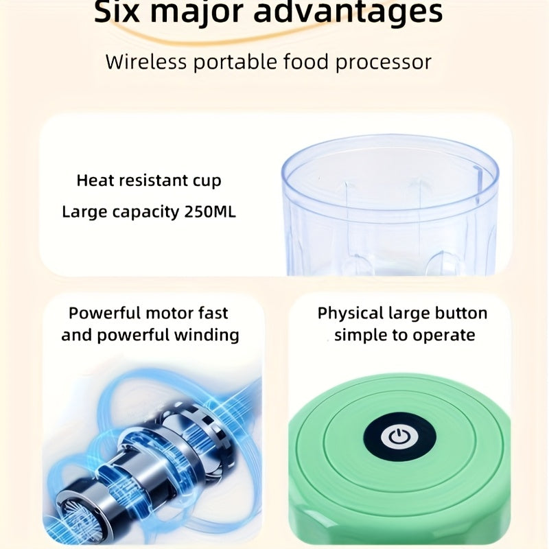 Mini Food Processor10.14oz, Meat Grinder, Small Food Processor Mini With 3 Stainless Blades, Electric Food Chopper Suitable For Meat, Vegetables, Fruits00