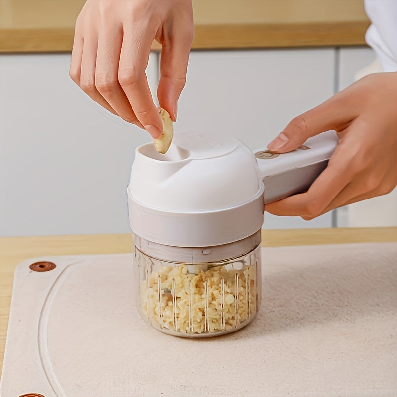 Wireless Electric Handheld Food Processor & Multi-Functional Food Chopper with Detachable Bowl - Powerful Motor, Ergonomic Handle, One-Touch Operation, Compact Design with Speed Control & Safety Lock, ABS Material for Vegetables, Meat, Nuts, Dough - Ideal