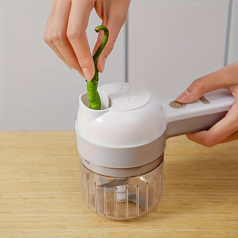 Wireless Electric Handheld Food Processor & Multi-Functional Food Chopper with Detachable Bowl - Powerful Motor, Ergonomic Handle, One-Touch Operation, Compact Design with Speed Control & Safety Lock, ABS Material for Vegetables, Meat, Nuts, Dough - Ideal