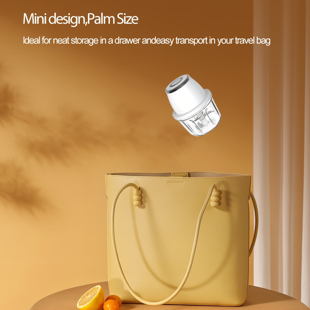 Powerful 304 Stainless Steel Portable Electric Food Chopper & Processor - 350ML Mini USB Wireless Handheld Garlic Slicer For Vegetables & Meat