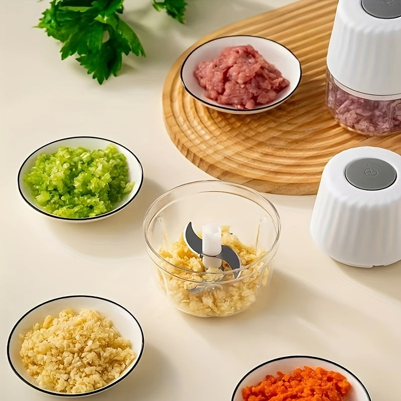 Mini Kitchen Garlic Press And Chopper, Electric Garlic Mincer, USB Rechargeable Crusher.