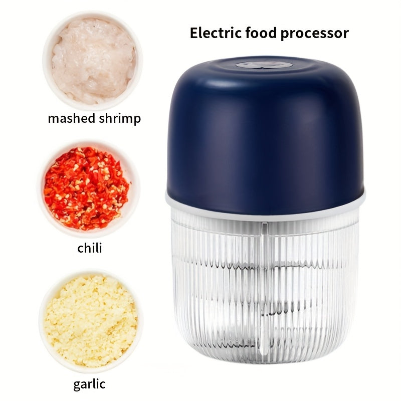 Electric Garlic Chopper, USB Rechargeable Electric Food Chopper, Mini Portable Vegetable Chopper, Garlic Grinder, Onion Chopper, Vegetable Blender, Suitable for Garlic, Ginger, Chili, Fruits, Meats, Etc. father gift