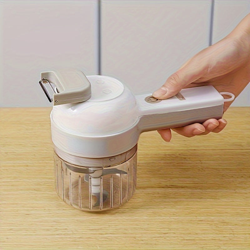 Wireless Electric Handheld Food Processor & Multi-Functional Food Chopper with Detachable Bowl - Powerful Motor, Ergonomic Handle, One-Touch Operation, Compact Design with Speed Control & Safety Lock, ABS Material for Vegetables, Meat, Nuts, Dough - Ideal
