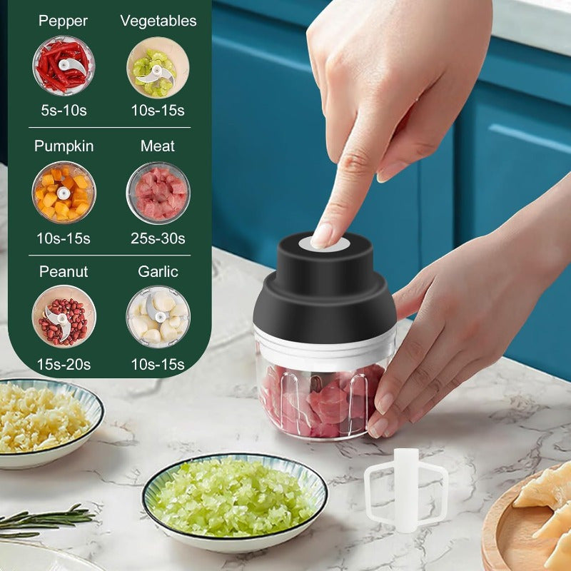 8.45oz Electric Garlic Chopper, a Compact Garlic Mincer with an Egg Beater, Perfect for Chopping Vegetables, Grinding Garlic, Mashing Onions, And More. This Usb-Powered Small Food Processor Is Ideal for Garlic, Ginger, Chili, And Other Ingredients.,