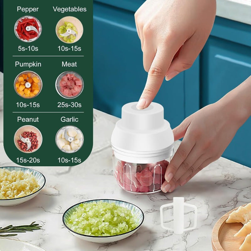 8.45oz Electric Garlic Chopper, a Compact Garlic Mincer with an Egg Beater, Perfect for Chopping Vegetables, Grinding Garlic, Mashing Onions, And More. This Usb-Powered Small Food Processor Is Ideal for Garlic, Ginger, Chili, And Other Ingredients.,