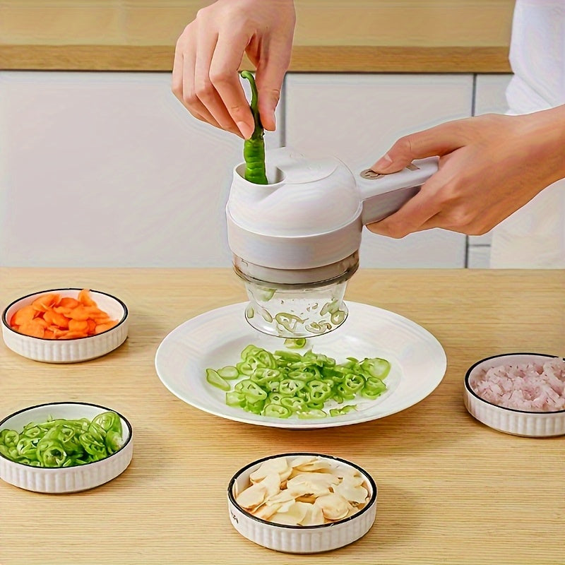 Wireless Electric Handheld Food Processor & Multi-Functional Food Chopper with Detachable Bowl - Powerful Motor, Ergonomic Handle, One-Touch Operation, Compact Design with Speed Control & Safety Lock, ABS Material for Vegetables, Meat, Nuts, Dough - Ideal