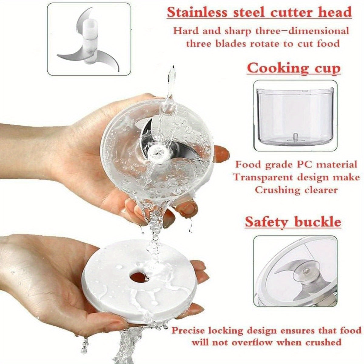 8.45oz Electric Garlic Chopper, Mini Portable Veggie Chopper, Garlic Grinder Masher Onion Chopper, Blender to Vegetable, Wireless Food Processor for Ginger, Chili, Fruit, Meat, etc, Kitchen Gadget, Meal Prep Tool, Handheld Blender, Lightweight Chopper,